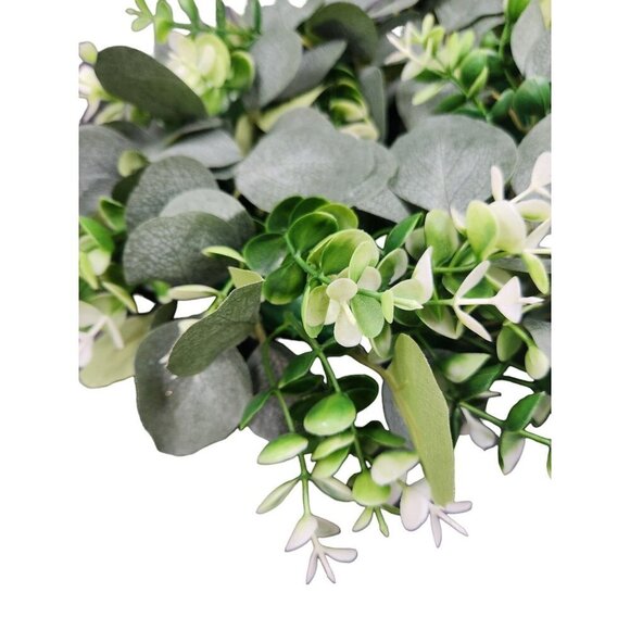 Faux Eucalyptus Wreath Front Door Decor,Farmhouse Wreath 12 inch Greenery Wreath - Picture 3 of 5
